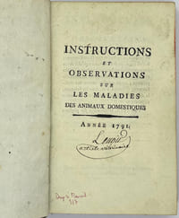 ALMANACH VÉTÉRINAIRE Années 1782-1790 ; 1791 ; 1792 ; 1793 ; 1794.