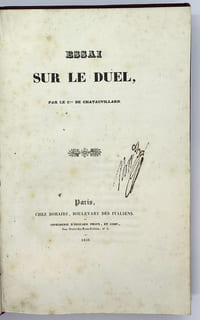 Essai sur le duel. 
