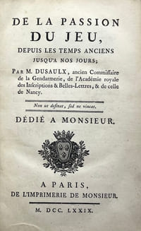 De la Passion du Jeu depuis les temps anciens jusqu’à nos jours. 