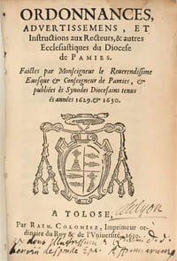 Ordonnances, Advertissemens, et Instructions aux Recteurs, & autres Ecclesiastiques du Diocese de Pamies.