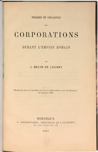 Progrès et Influence des corporations durant l'empire romain.