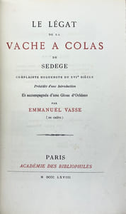 Le Légat de la vache à Colas.