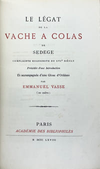 Le Légat de la vache à Colas.