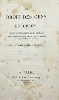 Le Droit des gens européen.