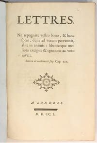 Lettres. Ne repugnate vestro bono...