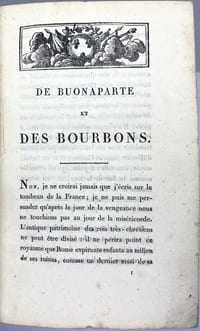 De Buonaparte, des Bourbons, et de la nécessité de se rallier à nos princes légitimes, pour le bonheur de la France et celui de l'Europe. 