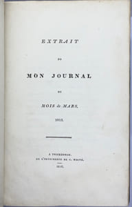 Extrait de mon journal du mois de mars 1815. 