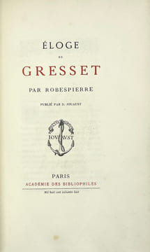 Éloge de Gresset.. ROBESPIERRE Maximilien.