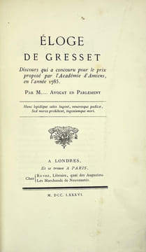 Éloge de Gresset.. ROBESPIERRE Maximilien.