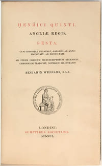 Henrici Quinti, angliae regis, Gesta cum chronica Neustriae, Gallice, ab anno MCCCCXIX ad MCCCCXXII…