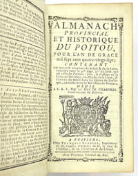 ALMANACH PROVINCIAL ET HISTORIQUE DU POITOU POUR L'AN DE GRACE 1787.