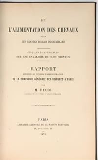 De l'alimentation des chevaux dans les grandes écuries industrielles