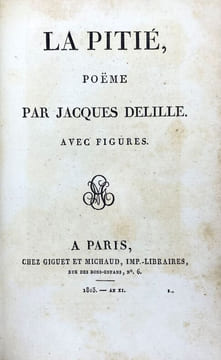 La Pitié, poëme. DELILLE Jacques