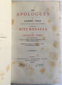 Les Apologues de Laurent Valla translatés du latin en françois et suivis des Ditz moraulx.