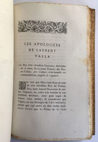 Les Apologues de Laurent Valla translatés du latin en françois et suivis des Ditz moraulx.