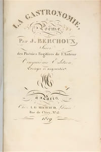 La Gastronomie, poème.