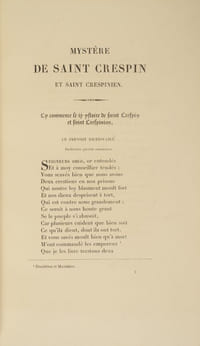 MYSTÈRE DE SAINT CRESPIN ET SAINT CRESPINIEN.