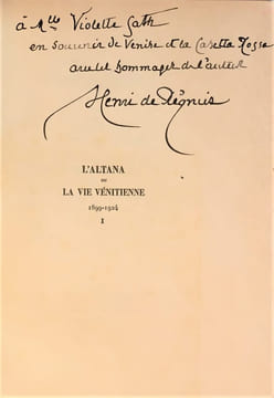 L'Altana ou La Vie vénitienne.. RÉGNIER Henri de.