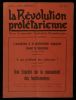 LA REVOLUTION PROLETARIENNE.. PELLETIER Lucile / TURPIN Pierre / CORNEC Jean / PIVERT Marceau / TAUZIN P. / NOVARO Ch. / ZYROMSKI Jean / BERT Louis / ...