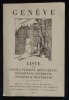 GENEVE, Liste des Hôtels, Pensions, Restaurants, Pensionnats, Externats, Cliniques & Professeurs 1931.. anonyme 