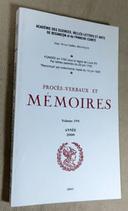 Académie des sciences, belles-lettres et arts de Besançon. Procès-verbaux et mémoires année 2000.