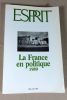 Revue esprit : La France en politique 1989.... Revue esprit, (collectif)