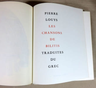 Les chansons de Bilitis.