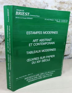 Estampes modernes, art abstrait et contemporain, tableaux modernes, oeuvres sur papier du XX° siècle. Vente à Drouot Richelieu mercredi jeudi et vendredi 25/26 et 27 avril 1990.