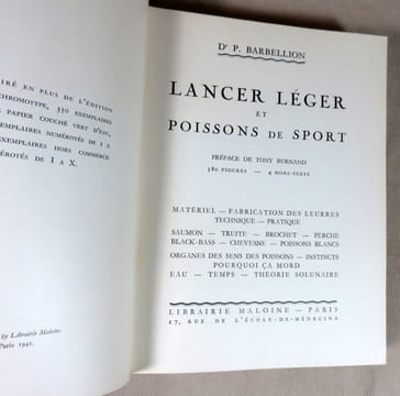 Lancer léger et poissons de sport.. BARBELLION P.