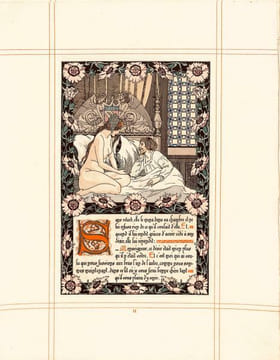 Histoire de Doña Maria d'Avalas et de Don Fabricio, duc d'Andréa manuscrite et enluminée par Léon Lebèque.. FRANCE (Anatole). -