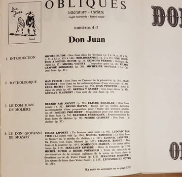 DON JUAN. OBLIQUES Numéros 4-5.. undefined