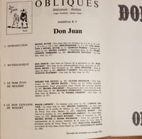 DON JUAN. OBLIQUES Numéros 4-5.