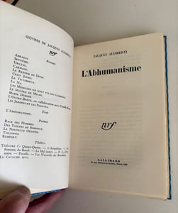 L'Abhumanisme. Roman.