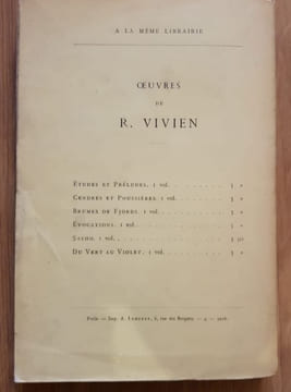 Du Vert au Violet.. VIVIEN (Renée).