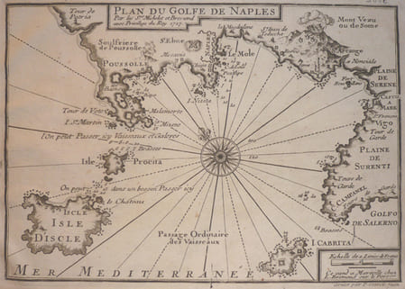  [NAPLES] Plan du golfe de Naples.. MICHELOT & BREMOND;