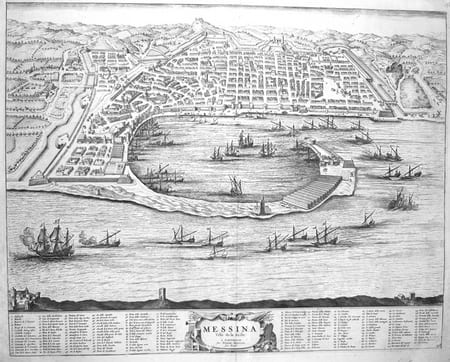  [MESSINE] Messina ville de la Sicile.. BLAEU (Johannes);MORTIER (Pierre);