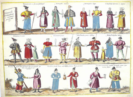  [COSTUMES] Diversi Dithmarsorum et vicinarum gentium habitus.. BRAUN (Georg);HOGENBERG (Frans);