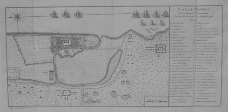  [MADRAS] Plan de Madras et du fort St Georges pris par les Fran&ccedil;ois le 21 septembre 1746.. BELLIN (Jacques-Nicolas);