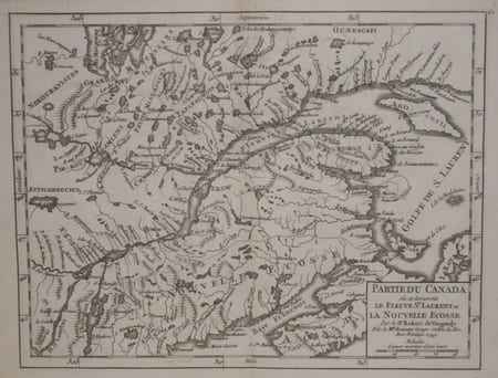  Partie du Canada o&ugrave; se trouvent le fleuve St. Laurent et la Nouvelle Ecosse.. ROBERT de VAUGONDY (Didier);