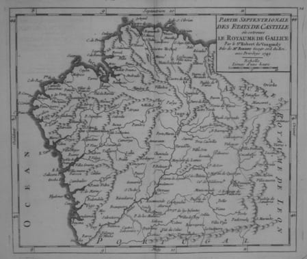  [GALICE] Partie septentrionale des &eacute;tats de Castille o&ugrave; se trouve le royaume de Gallice.. ROBERT de VAUGONDY (Didier).