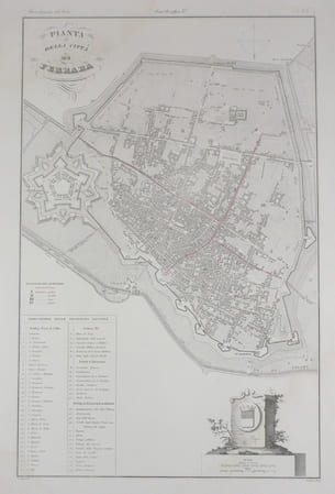  [FERRARA] Pianta della citt&agrave; di Ferrara.. ZUCCAGNI ORLANDINI (Attilio);
