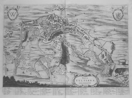  [VOLTERRA] Nova Vulterrae delineatio. Volterre ancienne ville de Toscane, suffragante de Florence, situ&eacute;e dans le Pisan.. BLAEU (Johannes);MORTIER ...
