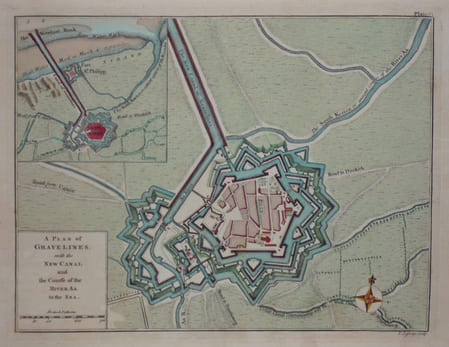  [GRAVELINES] A plan of Gravelines, with the new canal and the course of the river Aa to the sea.. JEFFERYS (Thomas);