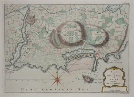  [AGDE] Plan of the town and mole of Agde with the fort de Brescou.. JEFFERYS (Thomas);