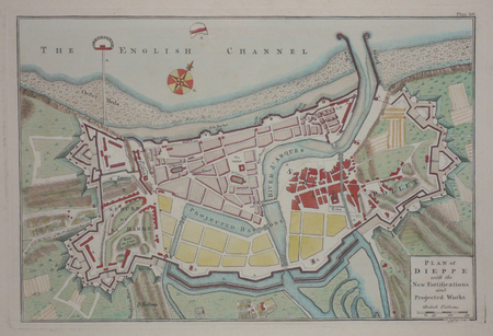  [DIEPPE] Plan of Dieppe with the new fortifications and projected works.. JEFFERYS (Thomas);