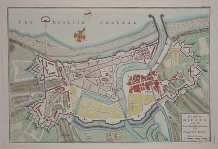  [DIEPPE] Plan of Dieppe with the new fortifications and projected works.. JEFFERYS (Thomas);
