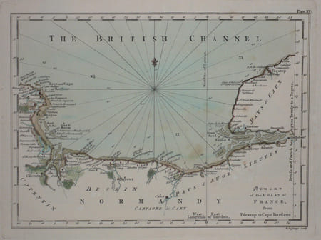  [NORMANDIE] 5th chart of the coast of France, from F&eacute;camp to Cape Barfleur.. JEFFERYS (Thomas);