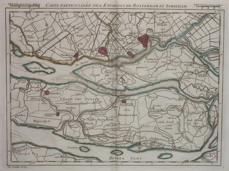  [PAYS-BAS/ROTTERDAM] Carte particuli&egrave;re des environs de Rotterdam et Schiedam.. DHEULLAND (Guillaume);
