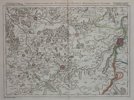  [PAYS-BAS/MAASTRICHT] Carte particuli&egrave;re des environs de Hasselt Maestricht et Tongres.. DHEULLAND (Guillaume);