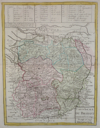  [PAYS-BAS/BRABANT] Carte idéale du Brabant contenant les camps de 1746 et 1747.. LE ROUGE (Georges-Louis);